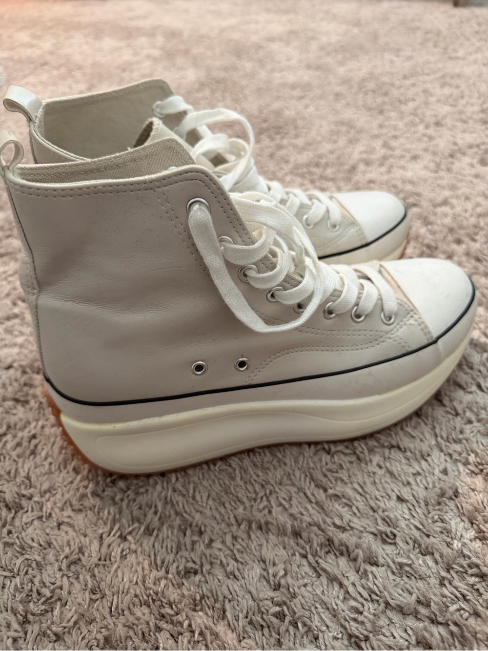 Madden Girl Light Grey/Beige Platform High-Top Sneakers